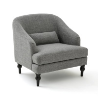 Кресло BELVA 1-мест. серый LA REDOUTE INTERIEURS  фото, kupilegko.ru